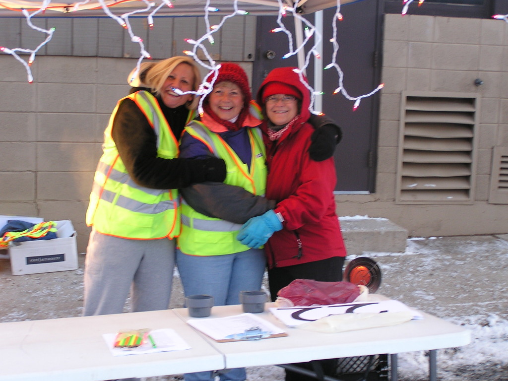 Helping out with Woodland Park Christmas Parade Check-in booth.