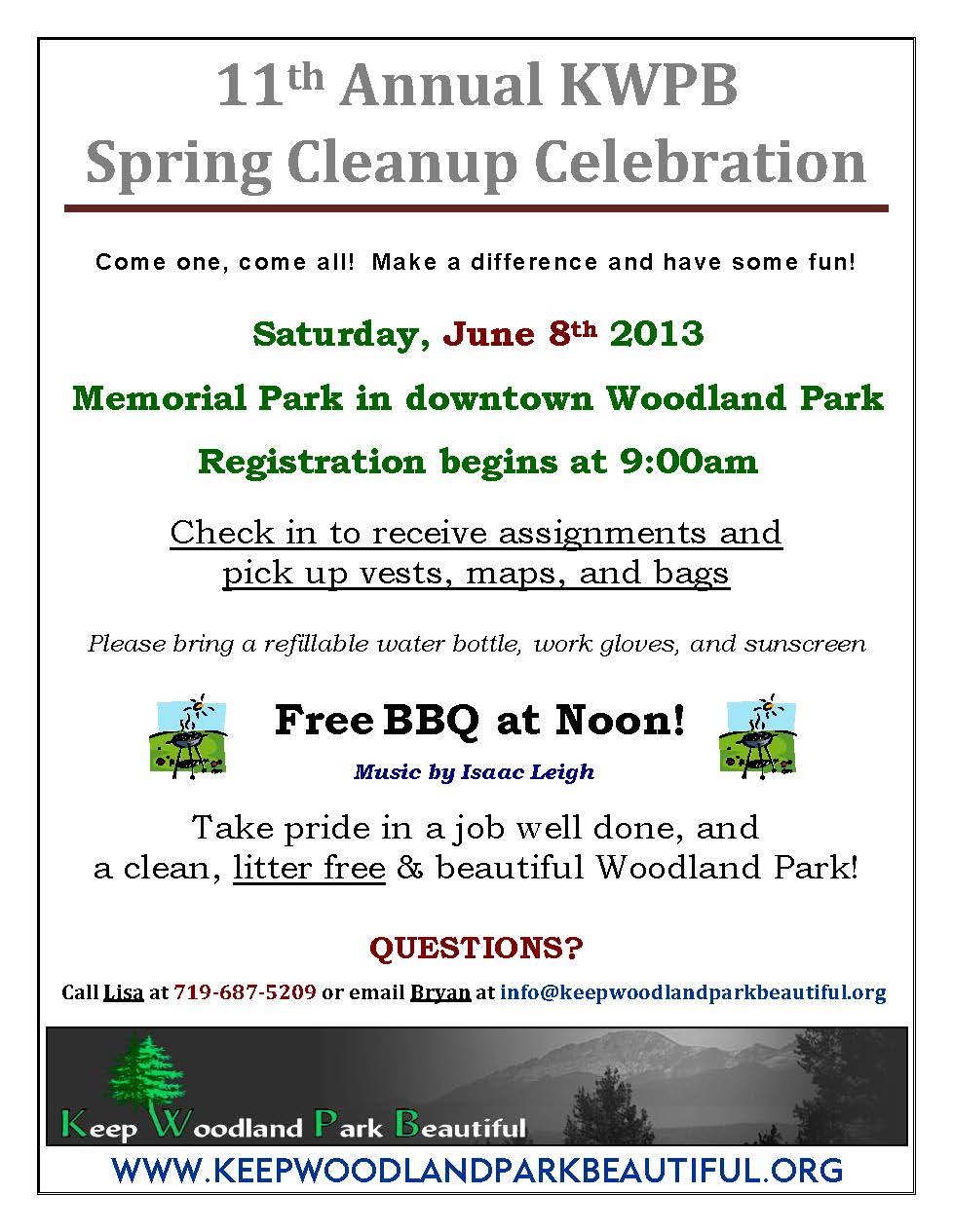TBB Woodland Park City Wide Clean Up June